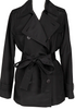 yoshie inaba JAPAN. Black Nylon Cotton Belted Coat