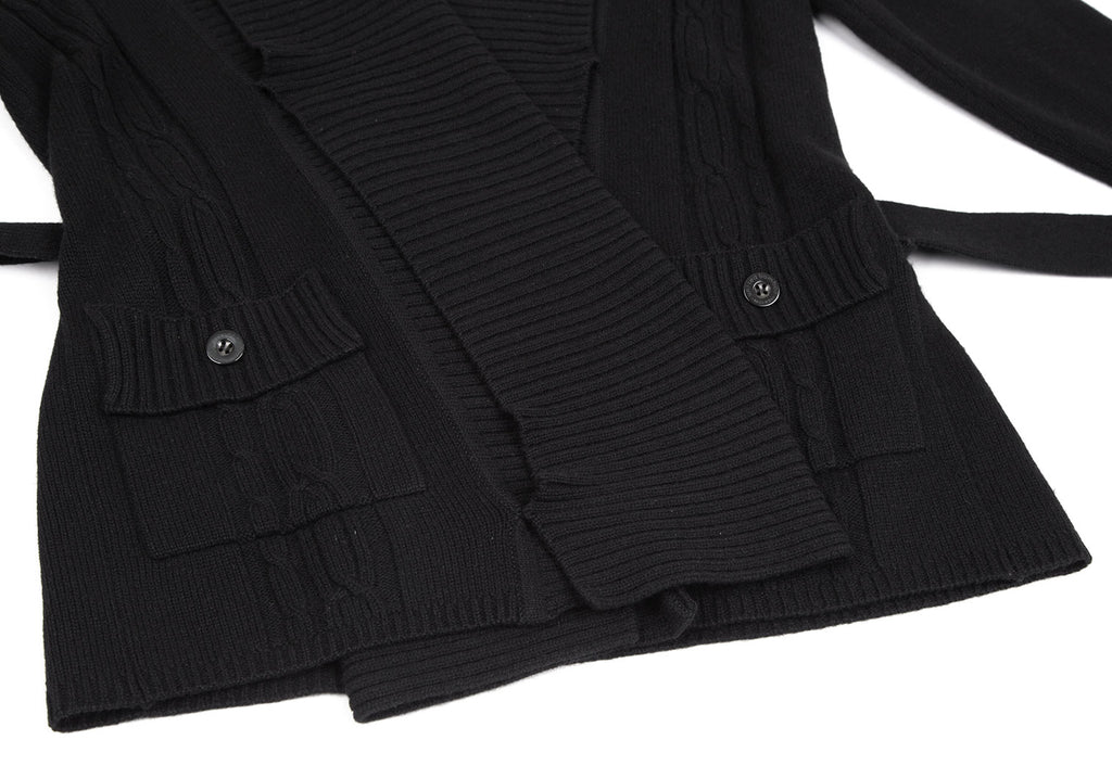 united bamboo  Japan. Black Cashmere Blend Knit Cardigan