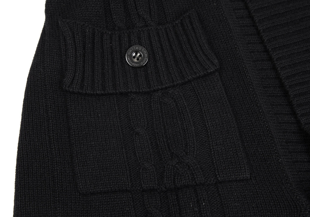 united bamboo  Japan. Black Cashmere Blend Knit Cardigan