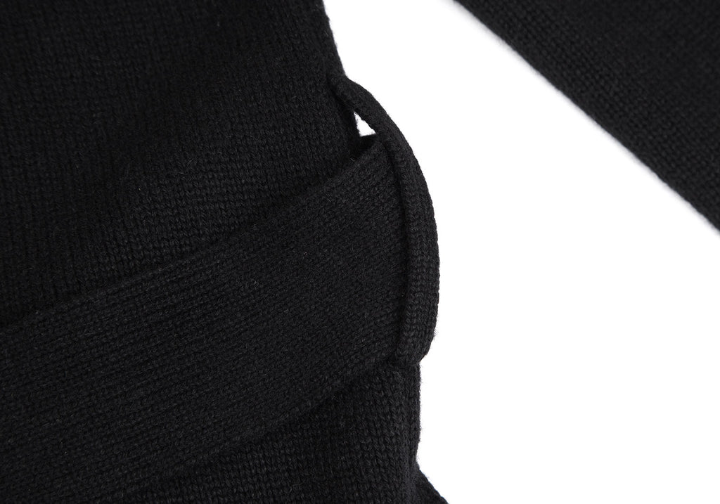 united bamboo  Japan. Black Cashmere Blend Knit Cardigan