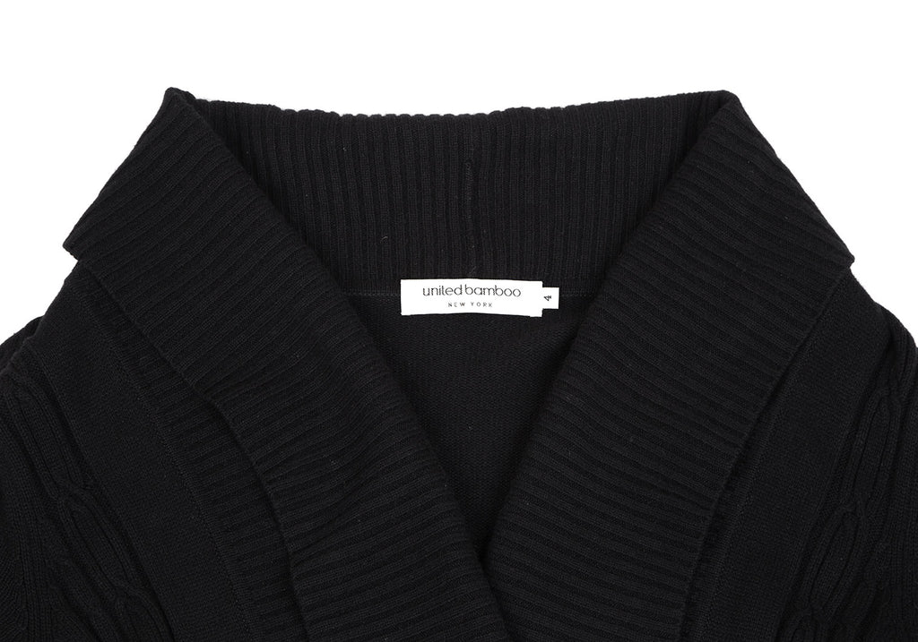 united bamboo  Japan. Black Cashmere Blend Knit Cardigan