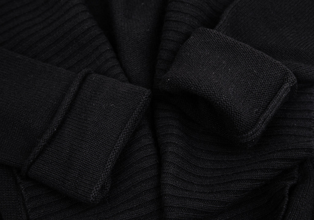 united bamboo  Japan. Black Cashmere Blend Knit Cardigan