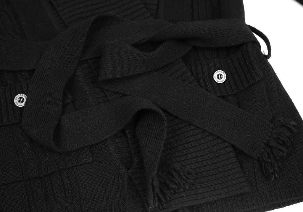 united bamboo  Japan. Black Cashmere Blend Knit Cardigan