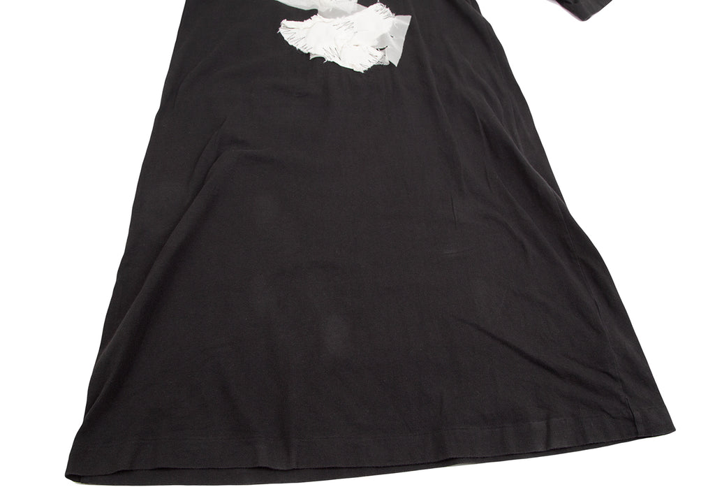 COMME des GARCONS JAPAN. TAO. Black Mesh Pasteed Raglan Dress