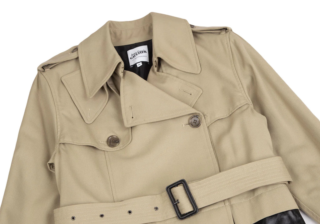 Jean Paul GAULTIER PARIS. FOR SEPT PREMIERES. Beige/Black Swiching Trench Coat