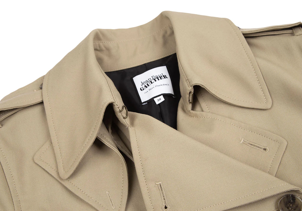 Jean Paul GAULTIER PARIS. FOR SEPT PREMIERES. Beige/Black Swiching Trench Coat