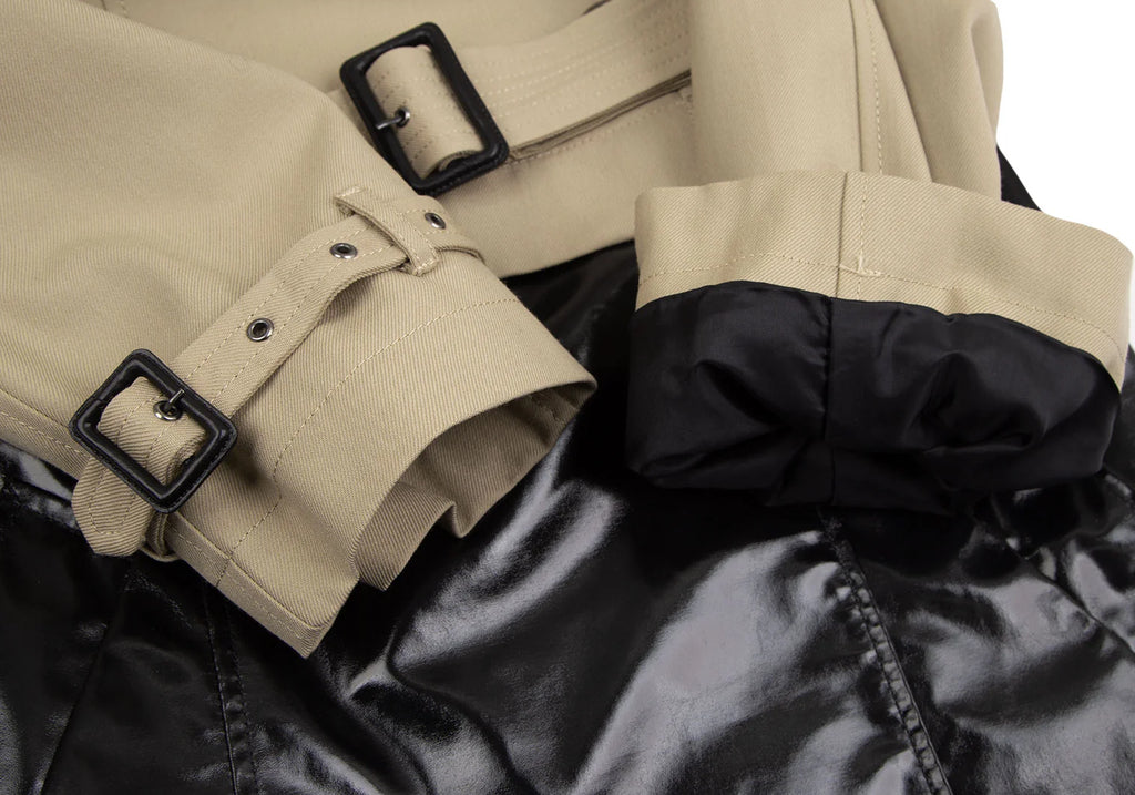 Jean Paul GAULTIER PARIS. FOR SEPT PREMIERES. Beige/Black Swiching Trench Coat