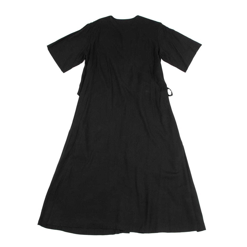 YOHJI YAMAMOTO JAPAN. Ground Y Flap Layer Rayon Black Shirt Dress