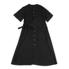 YOHJI YAMAMOTO JAPAN. Ground Y Flap Layer Rayon Black Shirt Dress