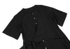 YOHJI YAMAMOTO JAPAN. Ground Y Flap Layer Rayon Black Shirt Dress