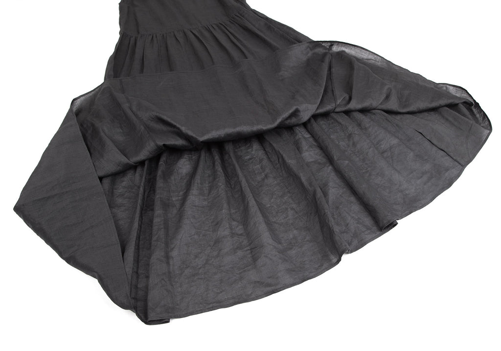 BEAUTY & YOUTH UNITED ARROWS JAPAN. Charcoal Linen Sleeveless Tiered Dress