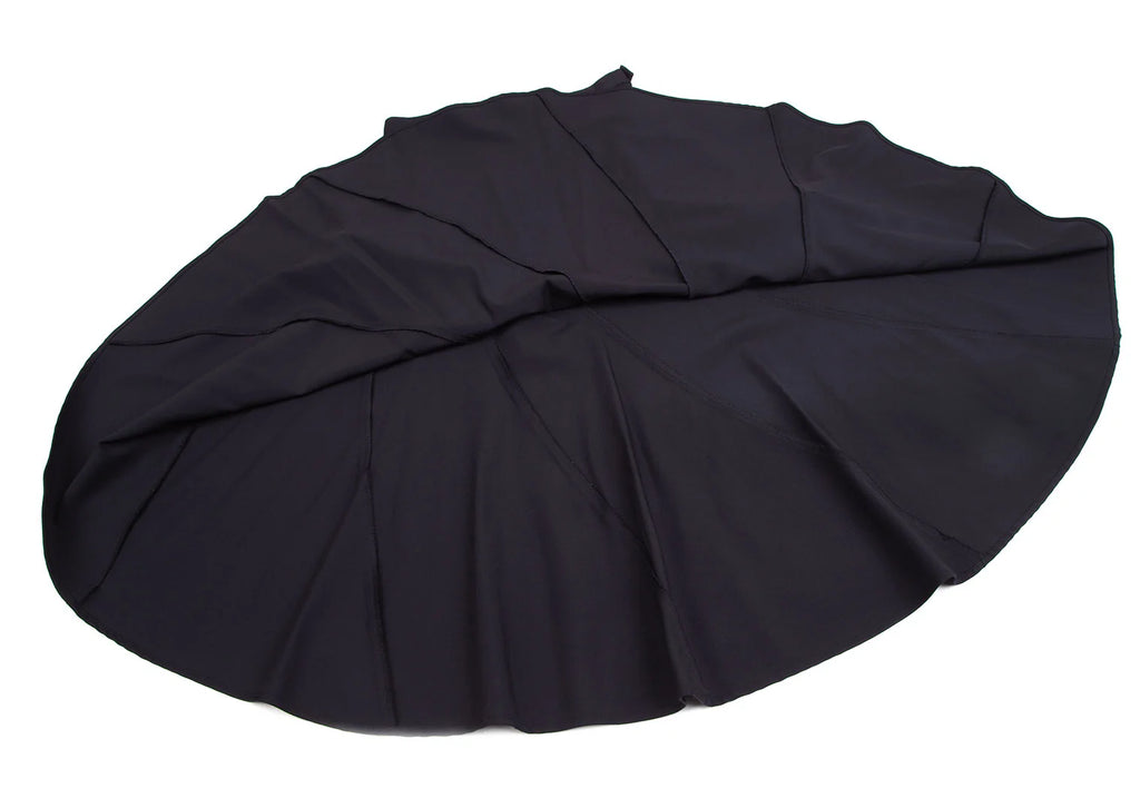 COMME des GARCONS JAPAN. TRICOT. Navy Wool Gabardine Curved Skirt