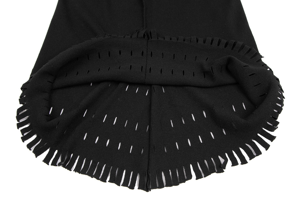 ISSEY MIYAKE JAPAN. A-POC INSIDE. Black Cutting Fringe Stole Neck Dress