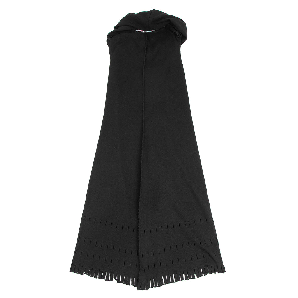 ISSEY MIYAKE JAPAN. A-POC INSIDE. Black Cutting Fringe Stole Neck Dress