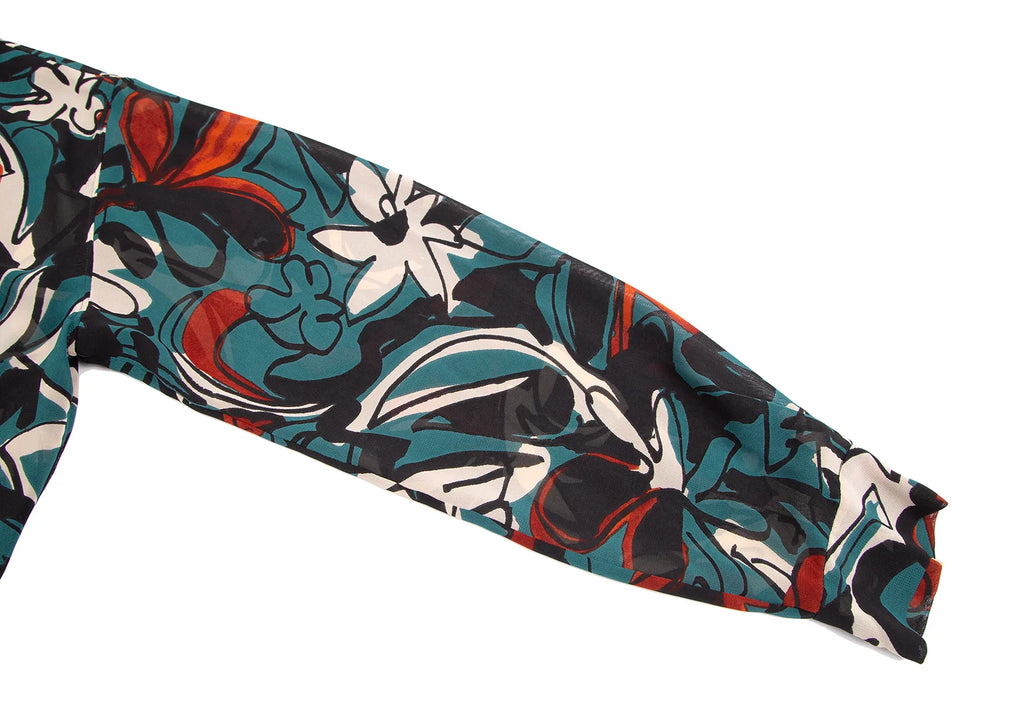 TOMORROWLAND JAPAN. collection Black, Green Abstract Printed Turtle Neck Blouse Black, Green