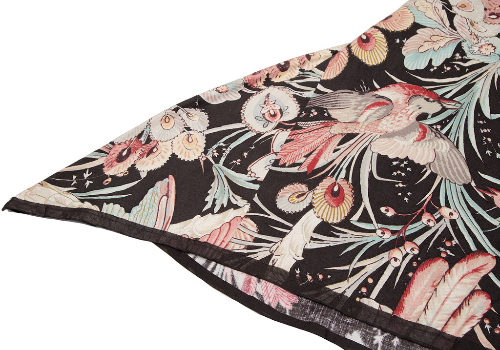 A/T ATSURO TAYAMA JAPAN. Brown, White, Red Bird Printed Asymmetric Skirt