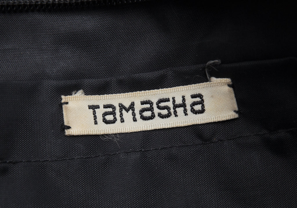 ISSEY MIYAKE Japan. "HaaT" Charcoal Color TaMaSHa Stitch Embroidery Design Bag