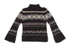 ISSEY MIYAKE JAPAN. EPOCA. Black Wool Blend Beaded Decorative Knit Sweater