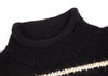 ISSEY MIYAKE JAPAN. EPOCA. Black Wool Blend Beaded Decorative Knit Sweater