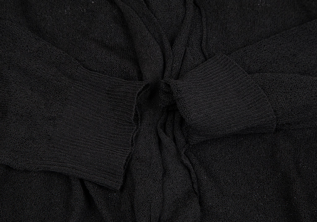 Yohji Yamamoto Japan. Y's Frill Black Semi Sheer Cardigan/Dress