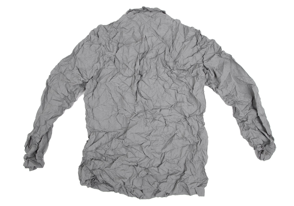 ISSEY MIYAKE Japan. Grey Wrinkled Processing Pleats Long Sleeve Shirt