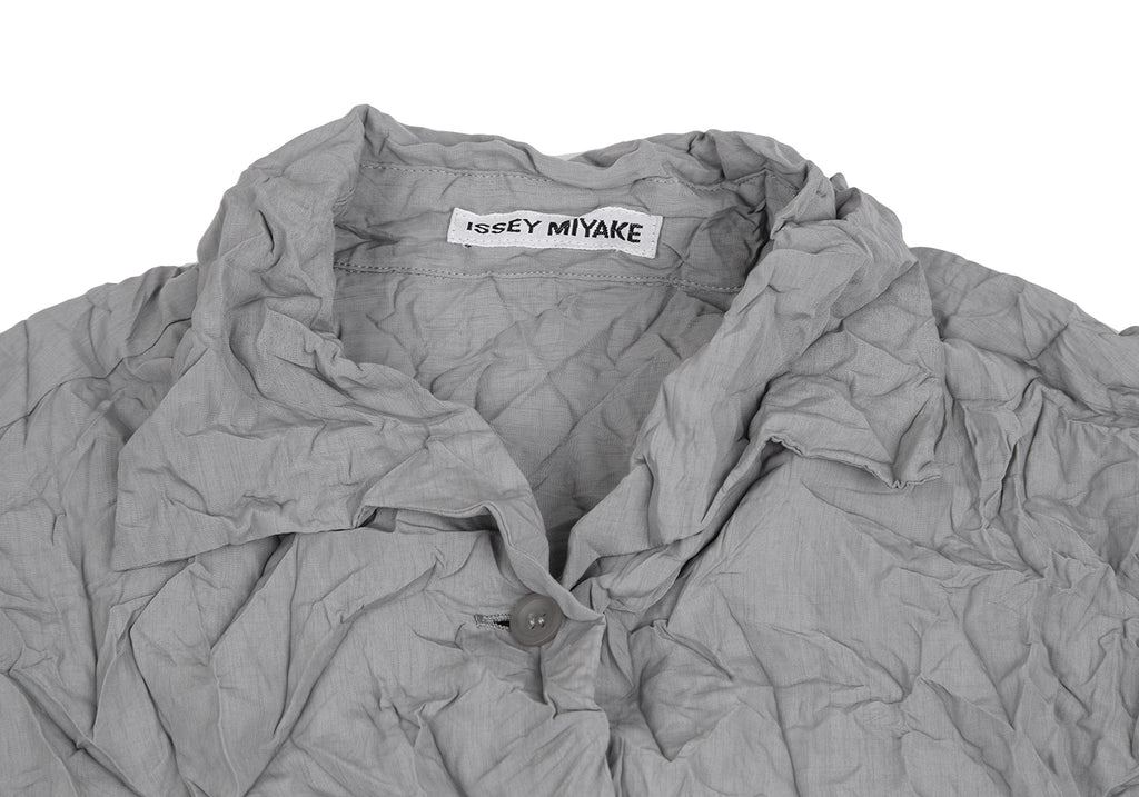 ISSEY MIYAKE Japan. Grey Wrinkled Processing Pleats Long Sleeve Shirt