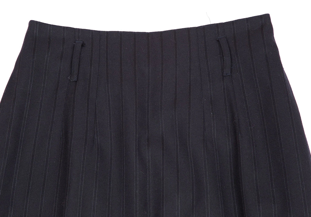 Jean-Paul GAULTIER PARIS. Navy Wool Striped Skirt