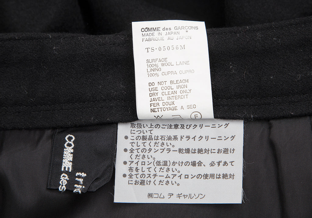 COMME des GARCONS JAPAN. TRICOT. Black Wool Long Skirt