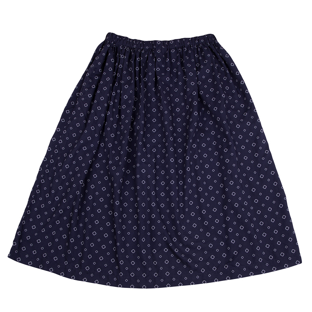 COMME des GARCONS JAPAN. Blue Geometric Printed Poly Skirt