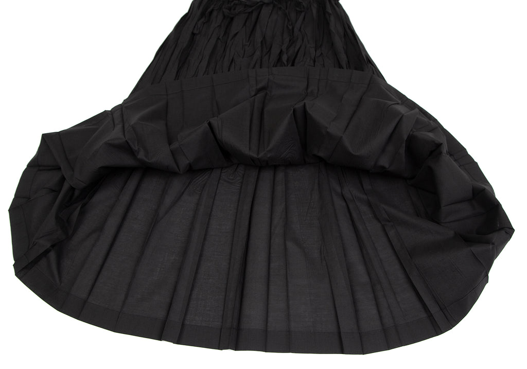 ISSEY MIYAKE JAPAN. PLEATS PLEASE Black Poly Cotton Wrinkle Pleats Skirt
