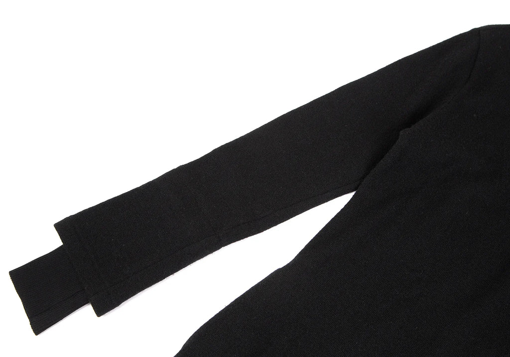 YOHJI YAMAMOTO JAPAN. Y's Black Knit Switching Asymmetry Dress