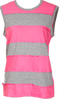 COMME des GARCONS Japan. Tricot. Grey, Pink Cut Off Stripe Tank Top