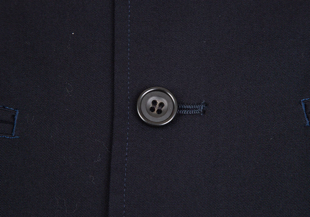 YOHJI YAMAMOTO JAPAN. Y's Wool Hem  Navy Asymmetry Jacket