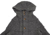 COMME des GARCONS JAPAN. TRICOT. Hooded Metal Button Grey Knit Jacket