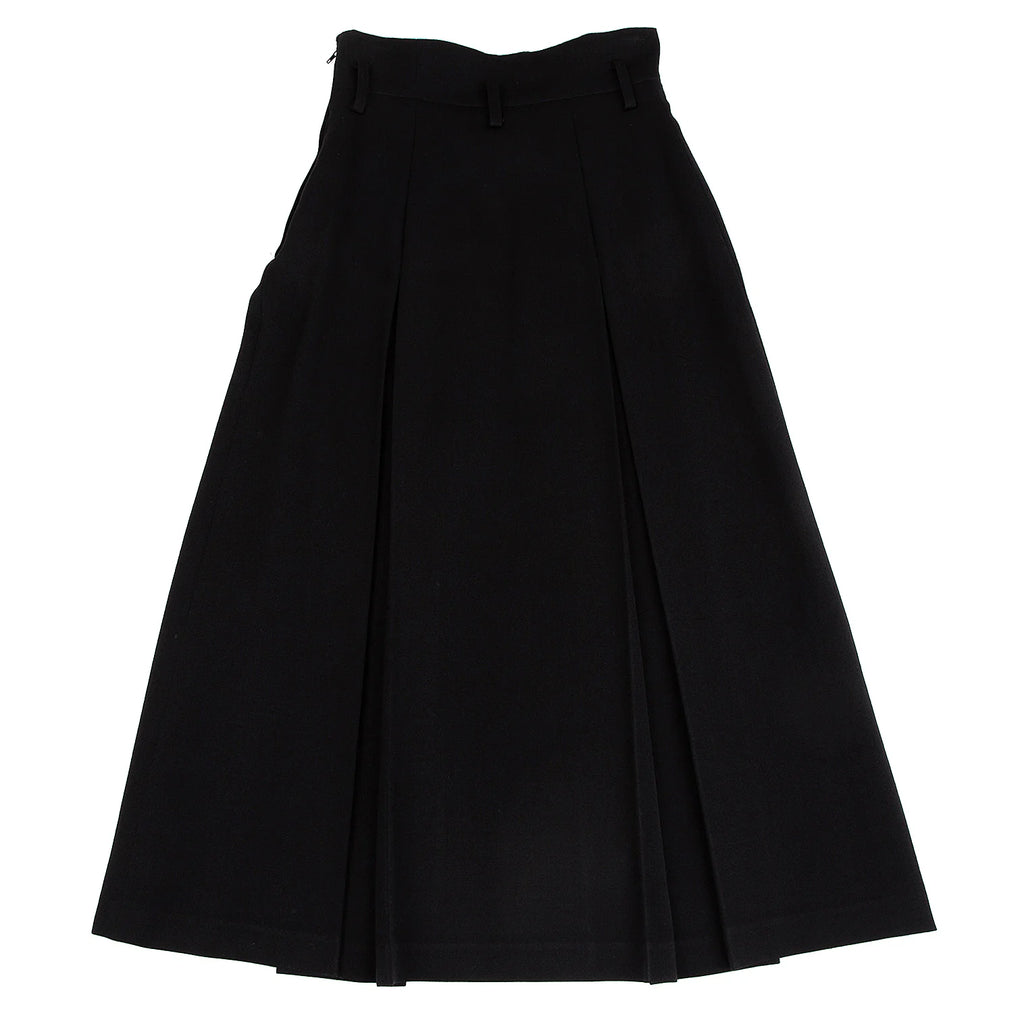COMME des GARCONS JAPAN. TRICOT. Black High Waist Pleats Wool Skirt