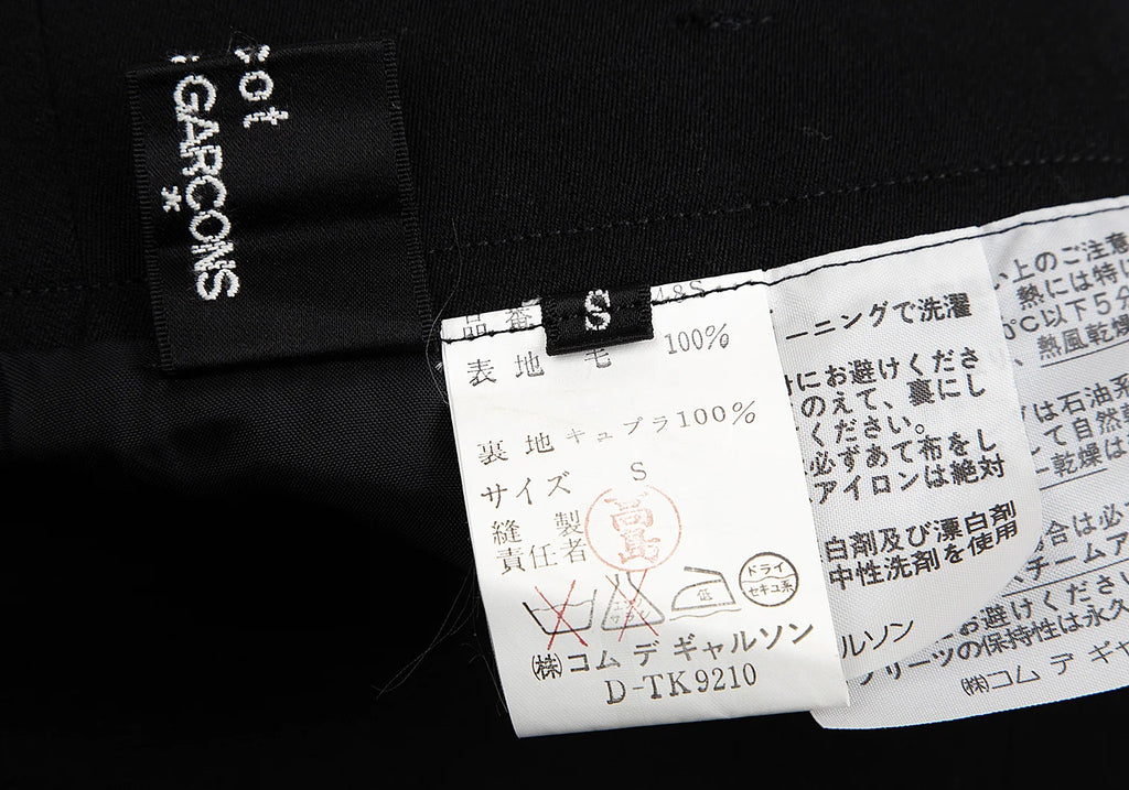 COMME des GARCONS JAPAN. TRICOT. Black High Waist Pleats Wool Skirt