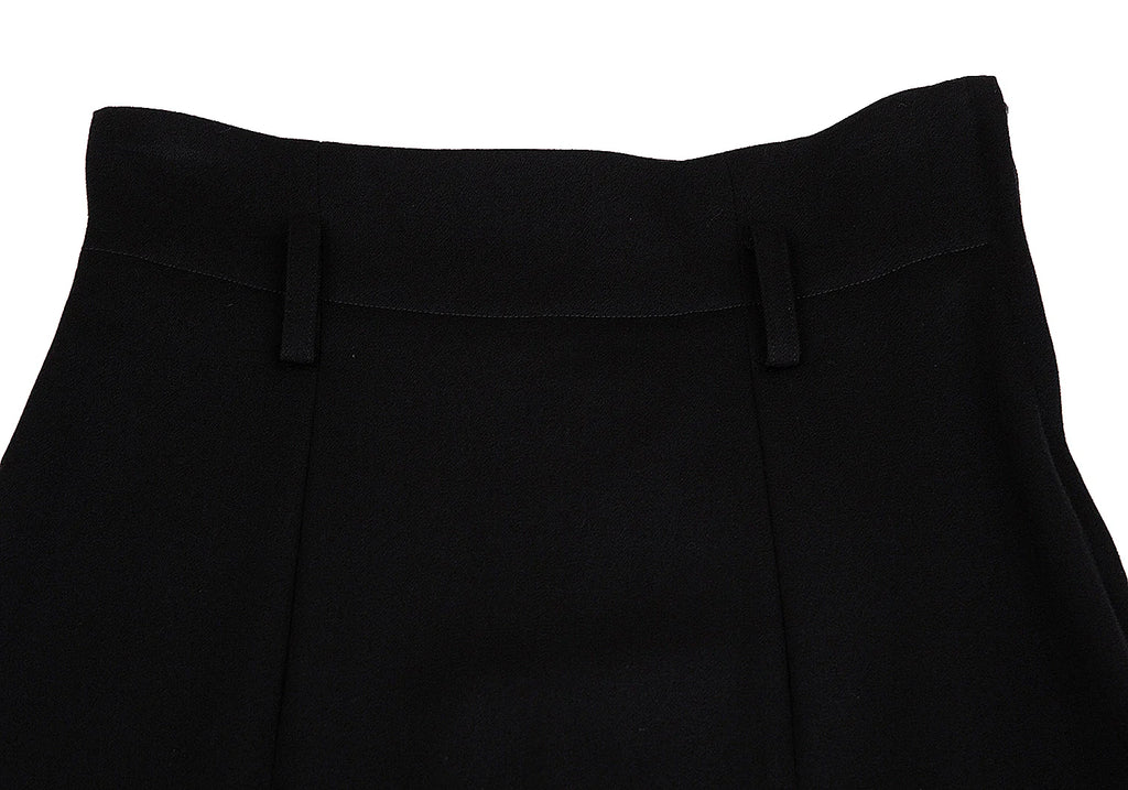 COMME des GARCONS JAPAN. TRICOT. Black High Waist Pleats Wool Skirt