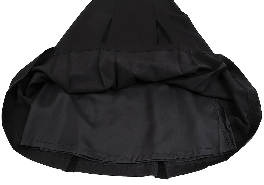 COMME des GARCONS JAPAN. TRICOT. Black High Waist Pleats Wool Skirt