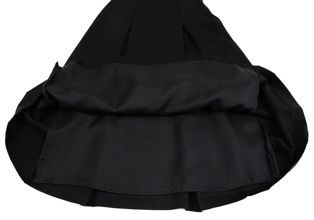 COMME des GARCONS JAPAN. TRICOT. Black High Waist Pleats Wool Skirt