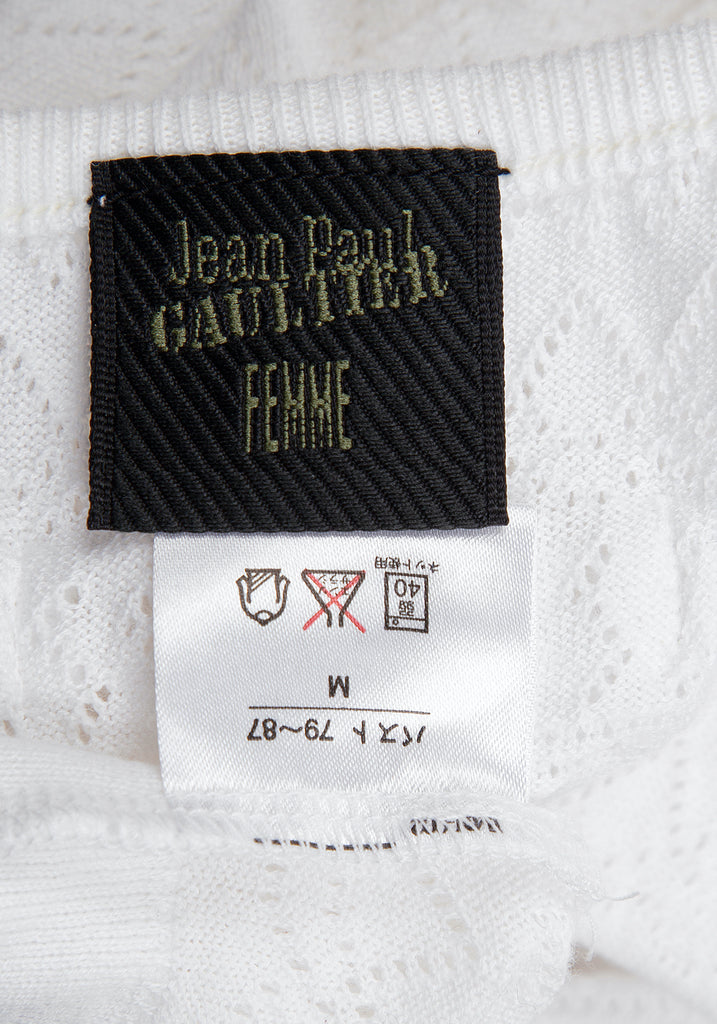 Jean-Paul GAULTIER FEMME. White Logo Broad Stitch Camisole White