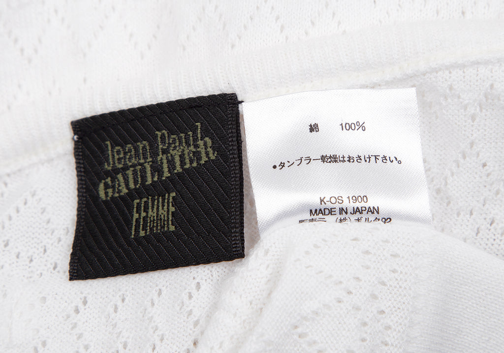 Jean-Paul GAULTIER FEMME. White Logo Broad Stitch Camisole White