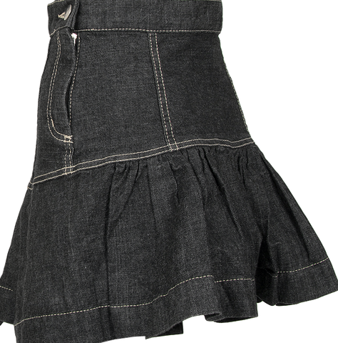 Jean Paul GAULTIER. Black Cotton Frill Long Sleeve Shirt