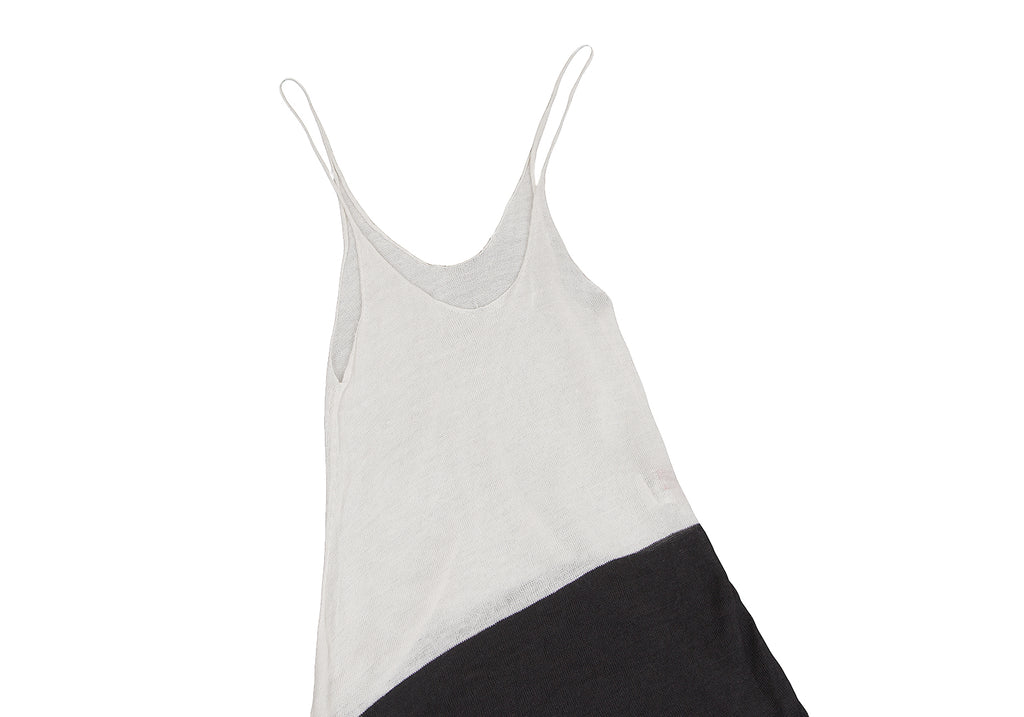 Yohji Yamamoto Japan. Y's Red Label Bi-color Black, White Knit Camisole Overlay Dress