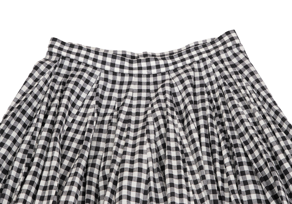 COMME des GARCONS JAPAN. Tricot. Black/White Check Switching Skirt