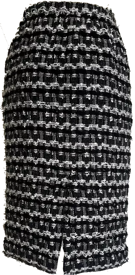 COMME des GARCONS Japan. Black, Silver Wool Blend Boucle Tweed Gray Skirt