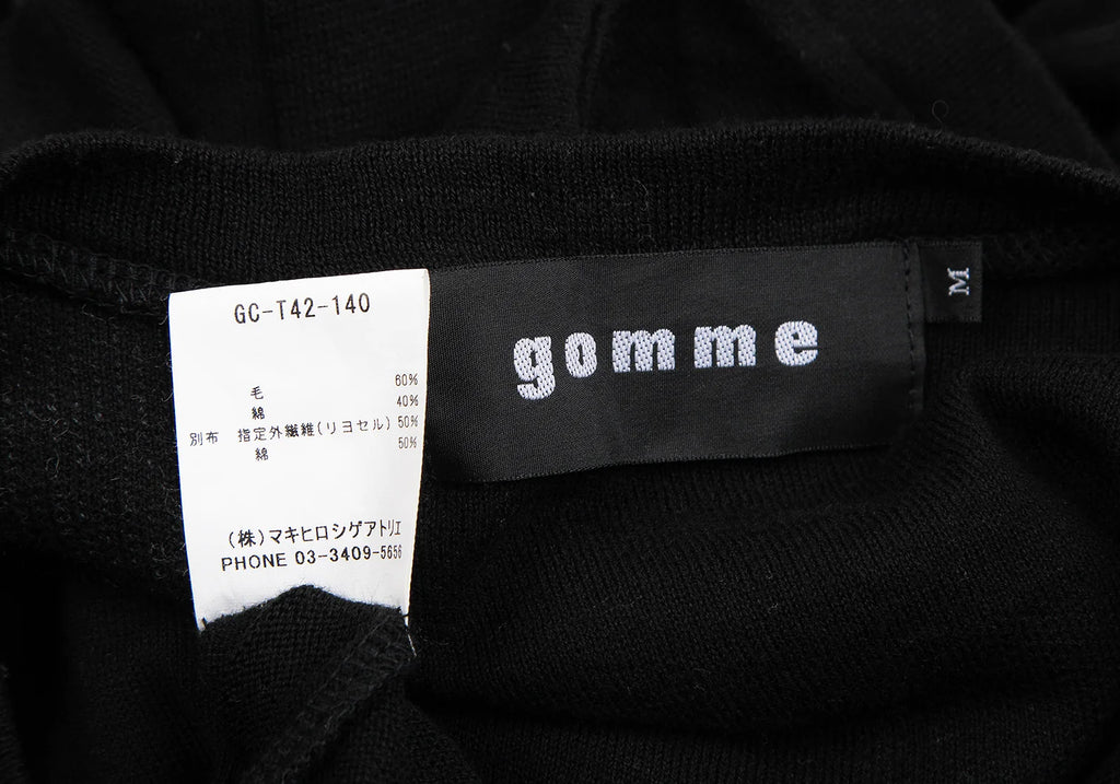 GOMME JAPAN. Black Dot Patch Knit Dress