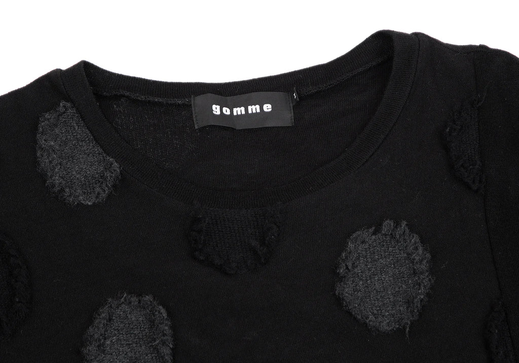 GOMME JAPAN. Black Dot Patch Knit Dress