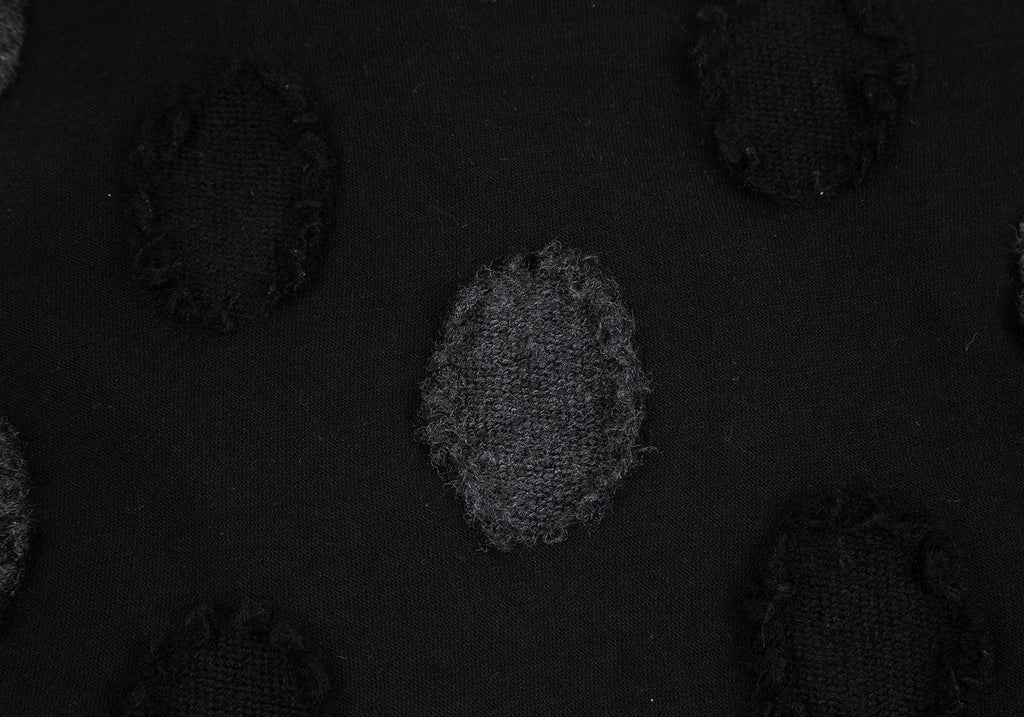 GOMME JAPAN. Black Dot Patch Knit Dress