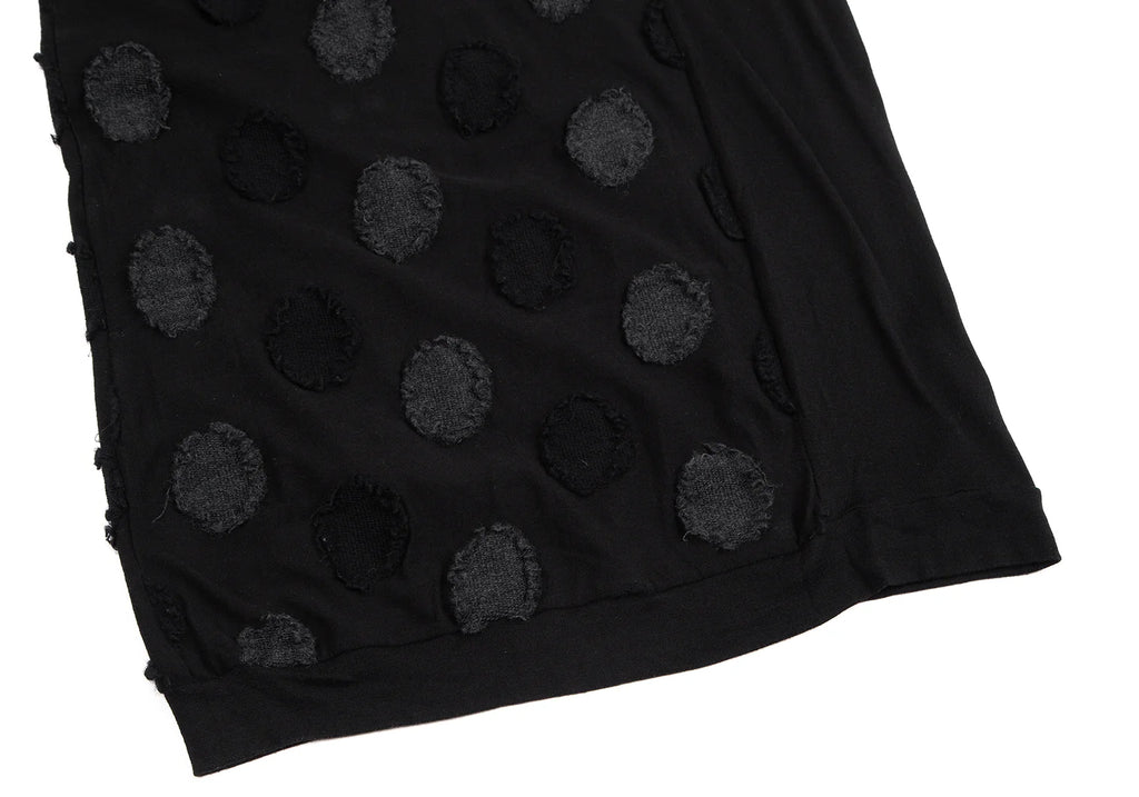 GOMME JAPAN. Black Dot Patch Knit Dress