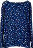 ISSEY MIYAKE JAPAN. zucca Blue Metallic Glitter Dot Printed Shirt/Top